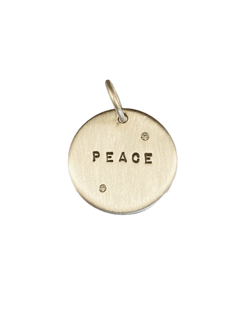 Sterling 'Peace' with Diamonds Charm