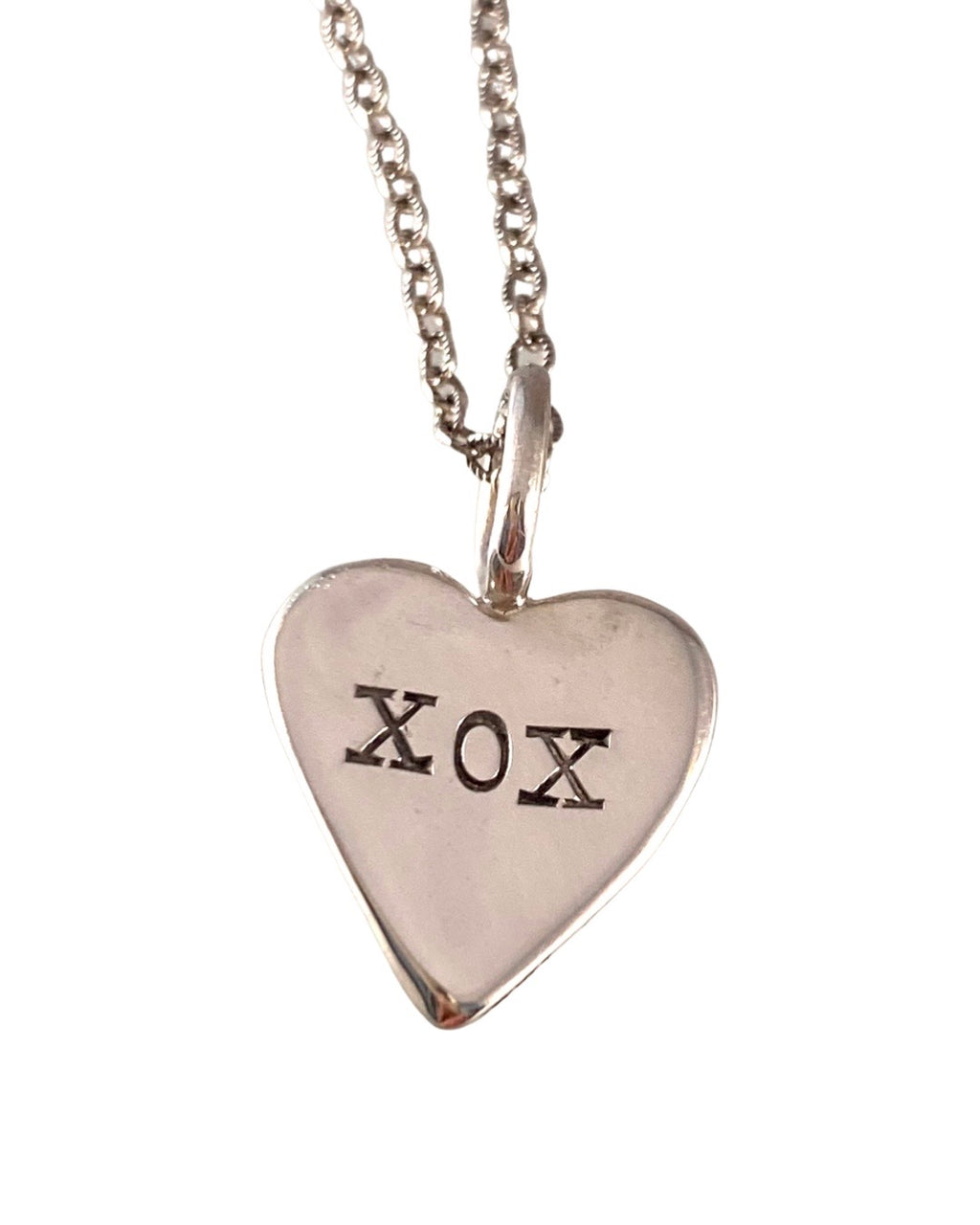 XOX Stamped Heart Necklace