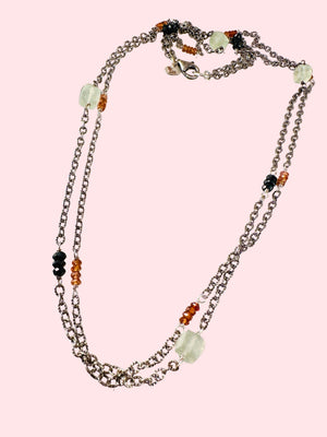 20” Sterling Double Strand Gemstone Necklace