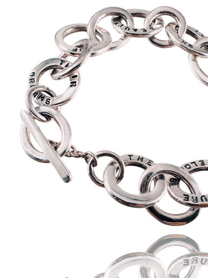 GK Designs Sterling Silver Heavy Link Quote Bracelet