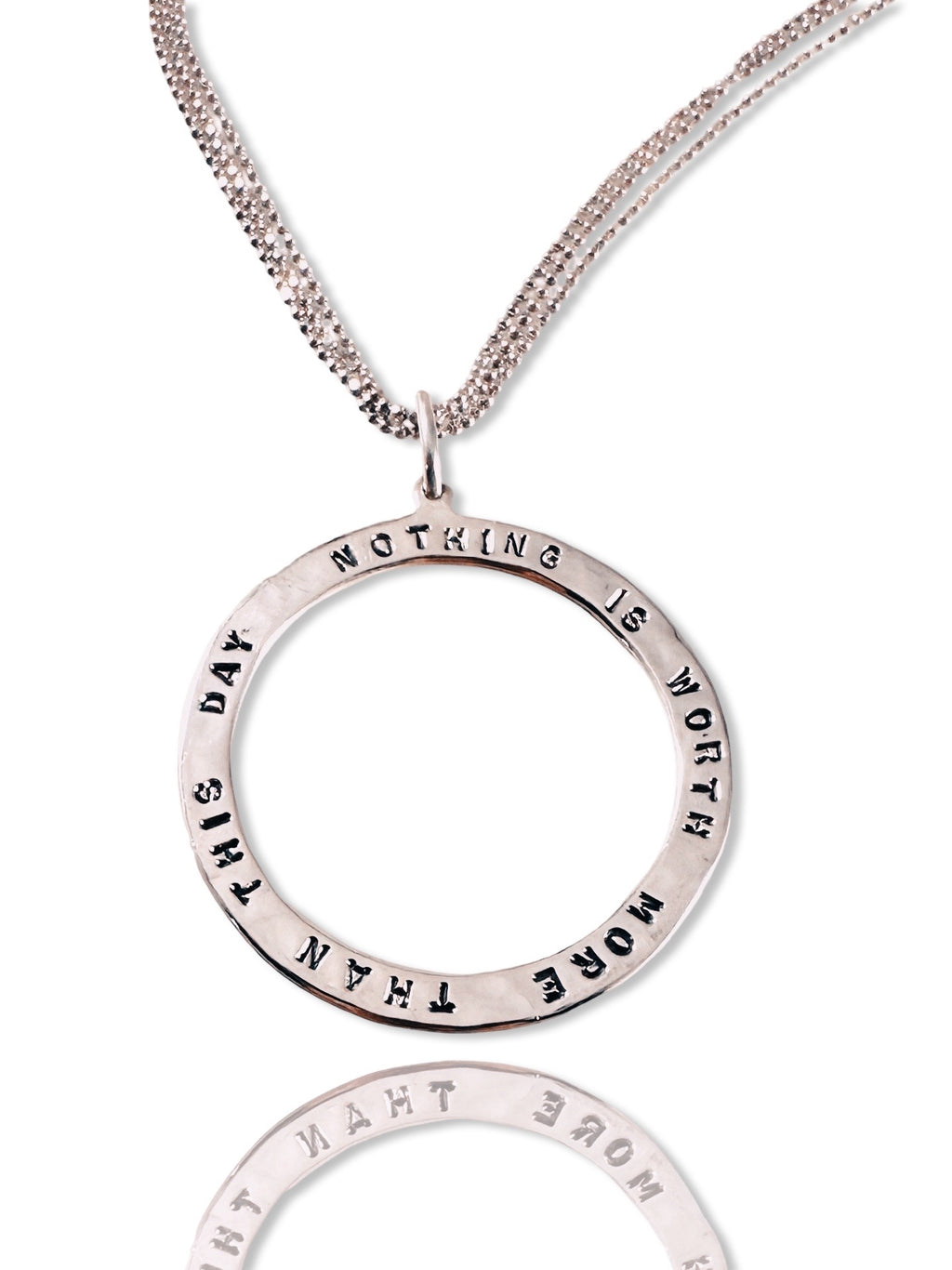 GK Designs 24” Sterling silver 'Nothing is Worth More Than This Day’ Necklace