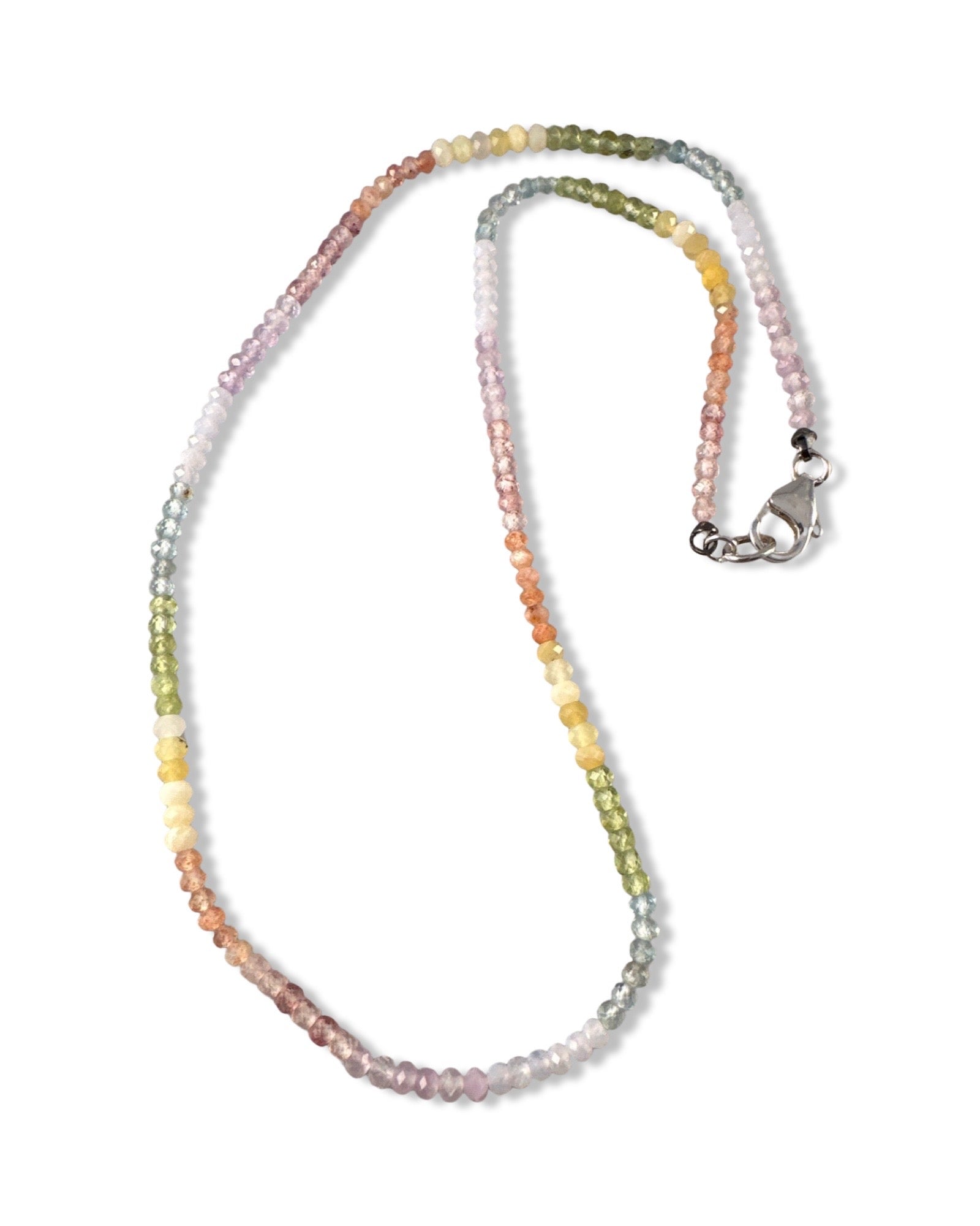 16” Faceted Gemstone Chakra Necklace