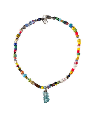 African Glass Bead Christmas Bead Anklet, Bracelet, Necklace