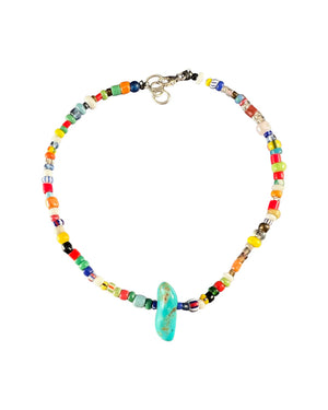 African Glass Bead Christmas Bead Anklet, Bracelet, Necklace