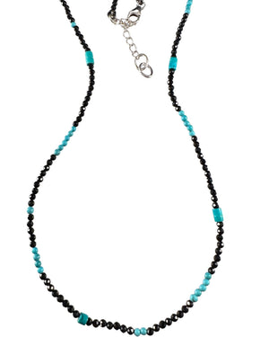 Black Spinel & Turquoise Bead Necklace
