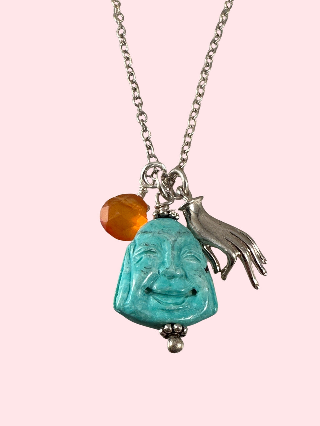 Turquoise Buddha Charm Necklace