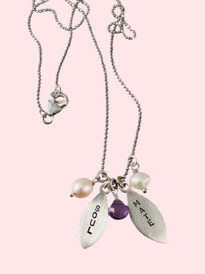 Soul Mate Amethyst & Pearl Charm Necklace