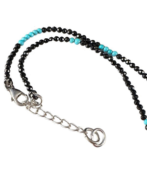 Black Spinel & Turquoise Bead Necklace