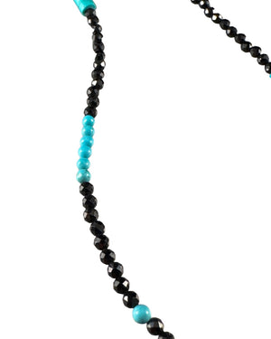 Black Spinel & Turquoise Bead Necklace