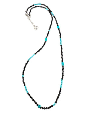 Black Spinel & Turquoise Bead Necklace