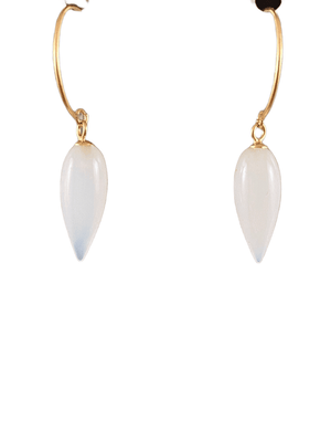 14K Gold Opaline Crystal Tear Drop Earrings