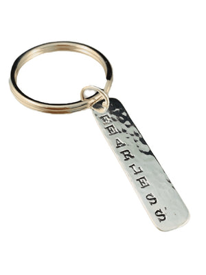 Sterling 'Strength' & ‘Fearless’ Charm Key Ring