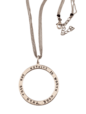16”-18” Sterling silver 'Nothing is worth more than this day" Necklace