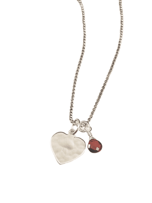 Sterling Heart & Gemstone Charm necklace