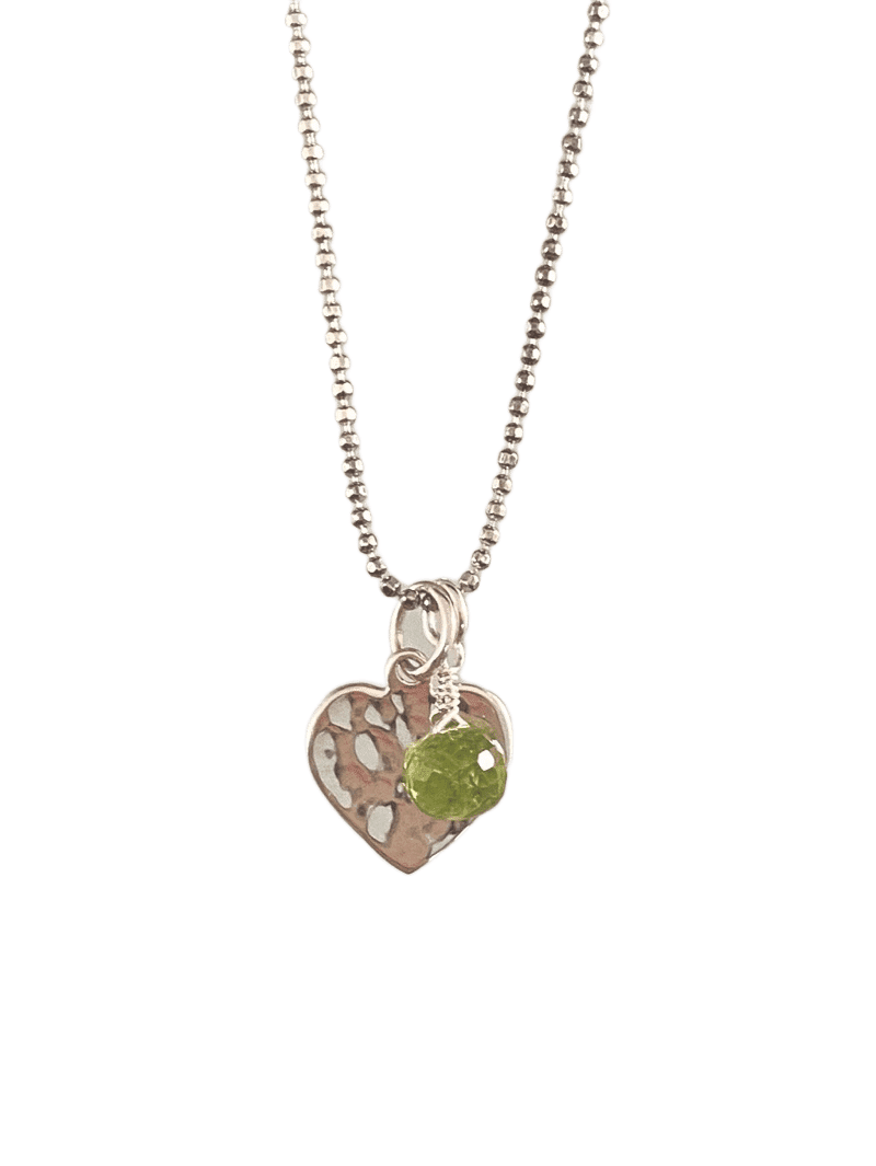 Sterling Heart & Gemstone Charm necklace