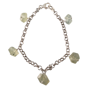 Sterling Silver Prehnite or Labradorite Gemstone Bracelet