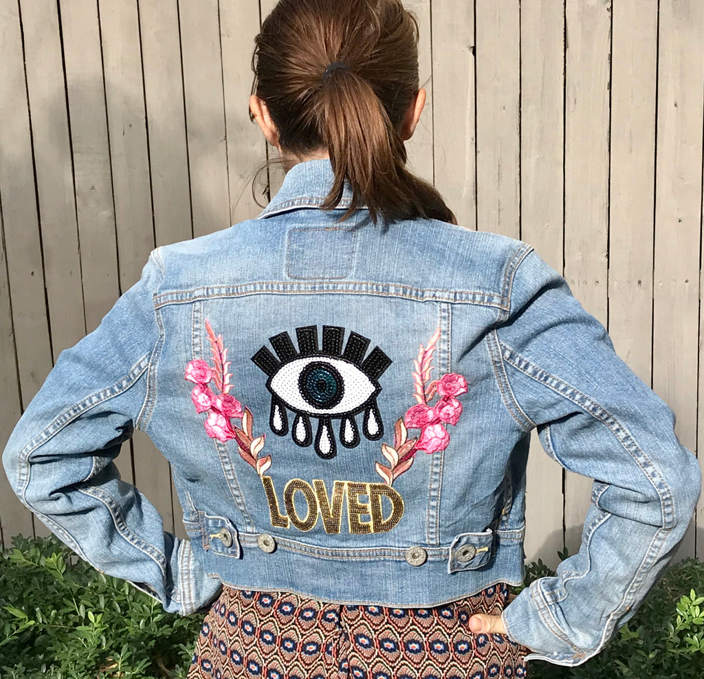 'Loved' Evil Eye Jean Jacket