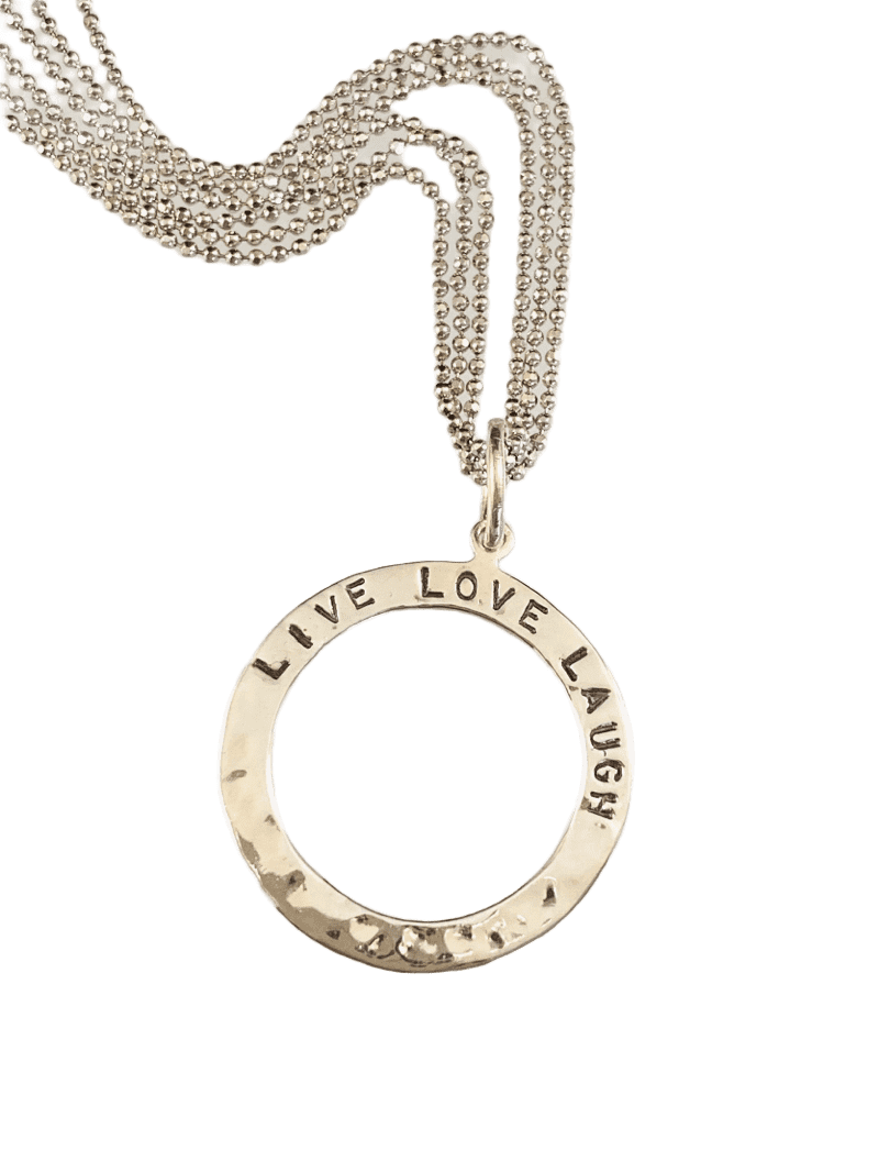 Sterling Silver Live Love Laugh Necklace