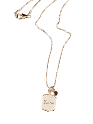 Dream Shield Necklace with Rhodolite Garnet Charm