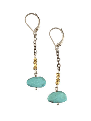 Sterling & Turquoise Chain Drop Earrings