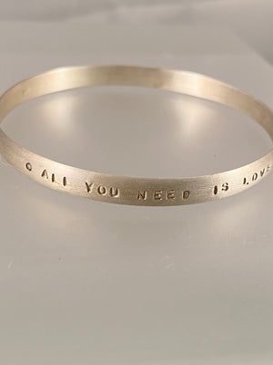 Hand Stamped Inspiration & Diamond Bangle Bracelet