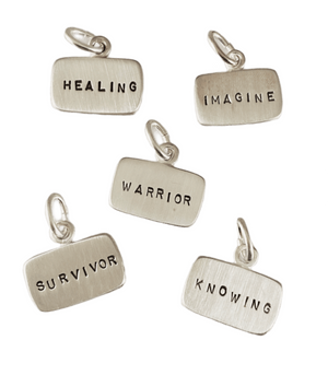 Sterling Stamped Word Tag Charm