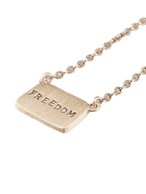 16" Sterling Silver 'Freedom' Tag Necklace