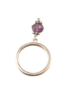 Sterling & Amethyst Charm Ring