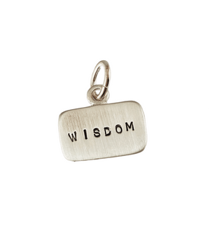 Sterling Stamped Word Tag Charm