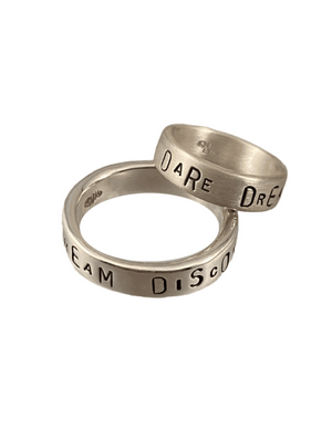 Sterling Word Band Ring Dare Dream Discover