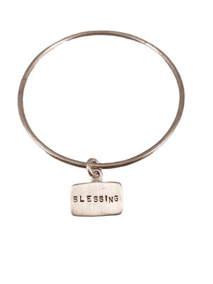 Tag Charm Bangle Bracelet