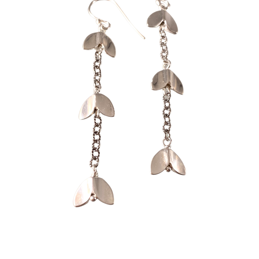 Sterling Fishtail Chain Earrings
