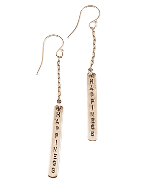 Hammered Sterling Happiness Matchstick Earrings
