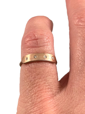 14K Solid Rose Gold Diamond Ring