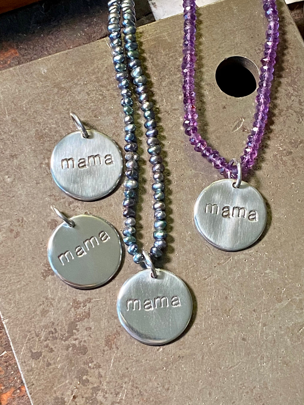 Sterling ‘Mama’ Charm Necklace