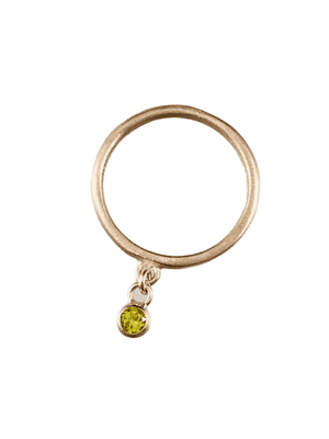Sterling & Faceted Peridot Gemstone Charm Ring