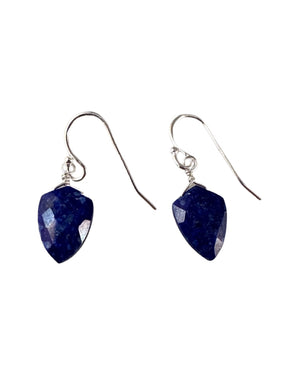 Gemstone Shield Drop Earrings