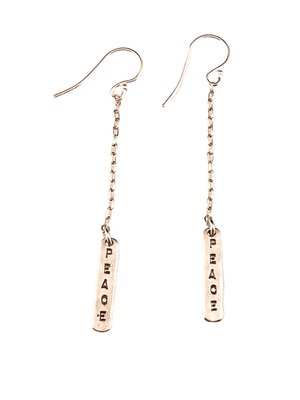 Hammered Sterling Peace Matchstick Earrings