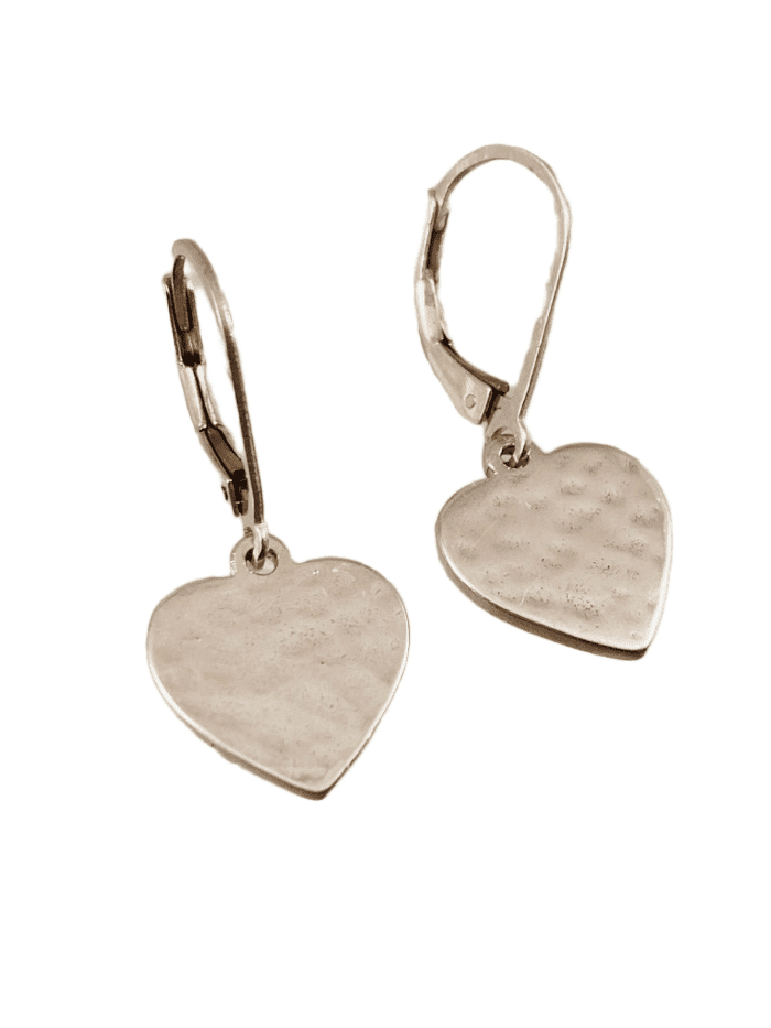 Sterling silver Hammered Heart Earrings