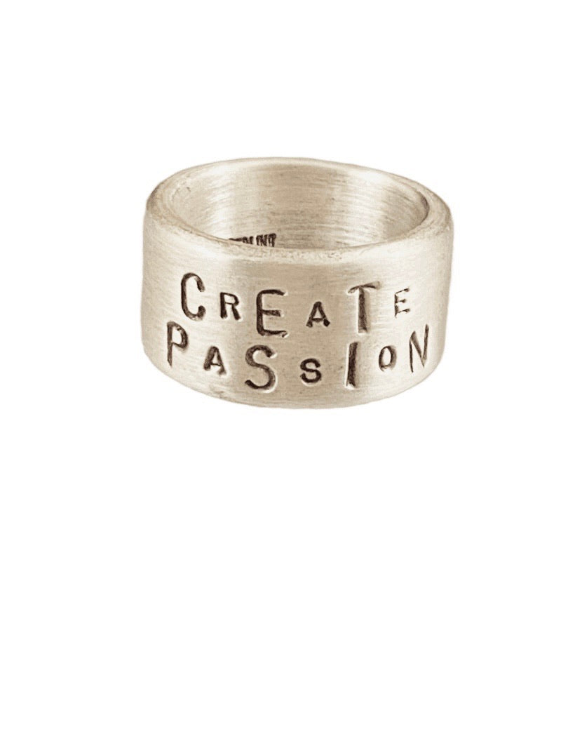 Sterling Wide Band ‘Create Passion’ Ring
