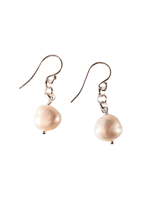 White Pearl Chain Drop Earrings