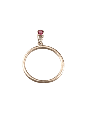 Sterling & Faceted Pink Tourmaline Gemstone Charm Ring