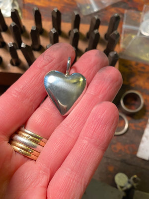 Sterling Silver Chunky Heart Pendant