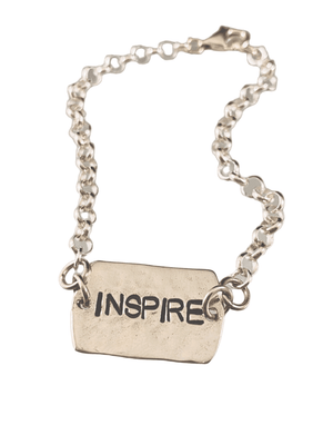 ‘Inspire’ Sterling Hammered Tag ID Bracelet