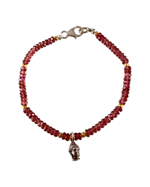 Faceted Gemstone & Buddha Charm Bracelet