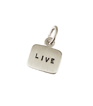 Sterling Stamped Word Tag Charm