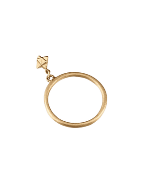 14K Solid Yellow Gold Tiny Merkabah Charm Ring Size 6