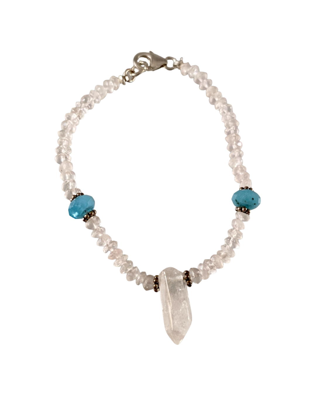 Faceted Gemstone & Quartz Crystal Bracelet