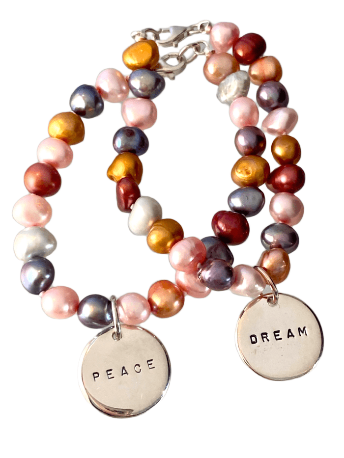 Freshwater Pearl and Sterling Charm Bracelet