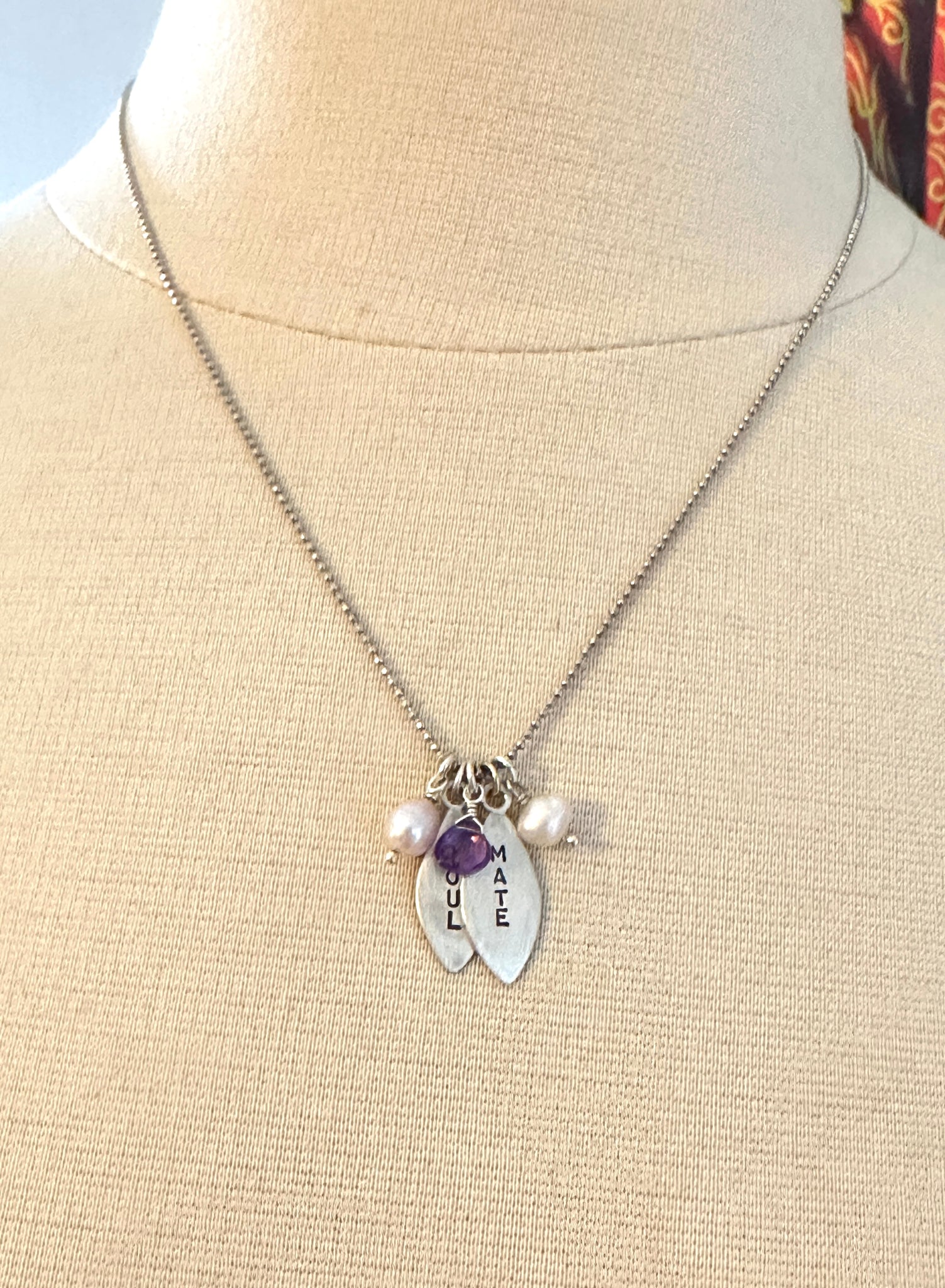 Soul Mate Amethyst & Pearl Charm Necklace